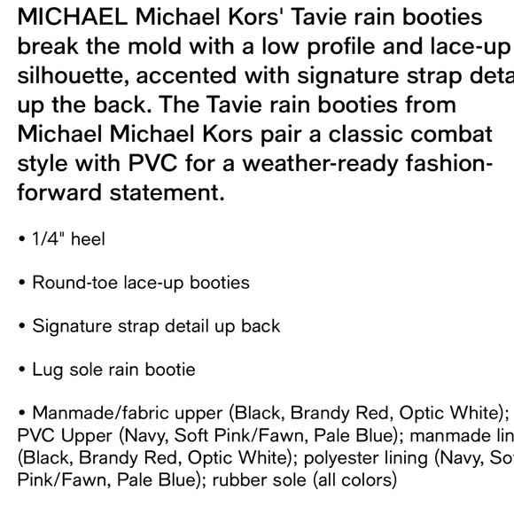 Michael kors Women's Tavie Water-Resistant Combat Rain Booties - Picture 5 of 10